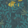 Nautilus behang in Chartreuse & Petrol on Midnight van Cole & Son