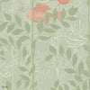 Nautilus behang in Coral and Soft Olive van Cole & Son
