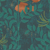 Nautilus behang in Orange & Teal on Ink van Cole & Son