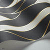 Oblique behang in Black, White and Metallic Gold van Cole & Son