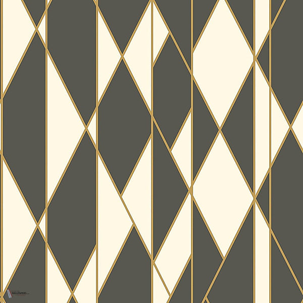 Oblique behang in Black, White and Metallic Gold van Cole & Son