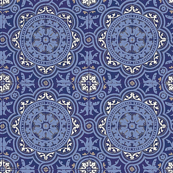 Piccadilly behang in Hyacinth Blue & Midnight van Cole & Son