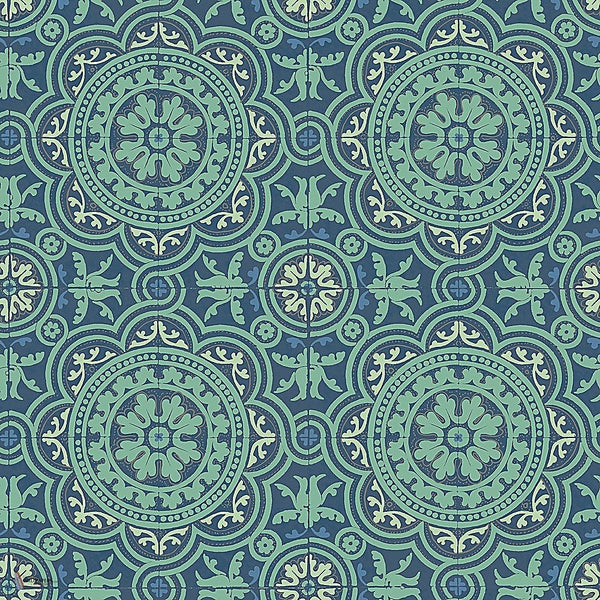 Piccadilly behang in Teal & Ink van Cole & Son