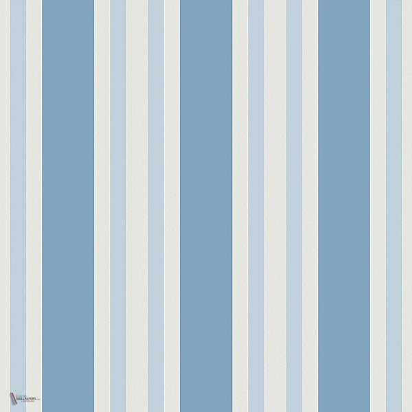 Polo Stripe behang in Hyacinth Blue & Cerulean van Cole & Son