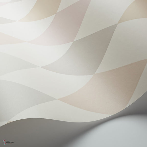 Punchinello behang in Blush, Ballet Slipper, Eau Du Nil on White van Cole & Son