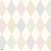 Punchinello behang in Blush, Ballet Slipper, Eau Du Nil on White van Cole & Son