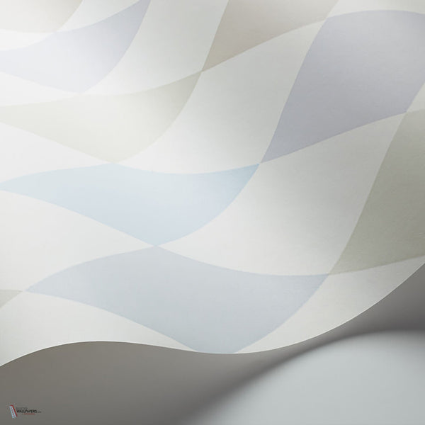 Punchinello behang in Power Blue, Seafoam & Grey on Chalk van Cole & Son