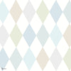 Punchinello behang in Power Blue, Seafoam & Grey on Chalk van Cole & Son