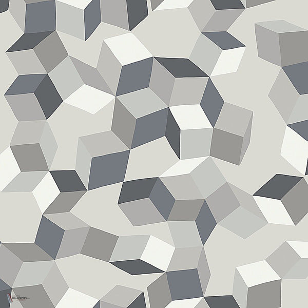 Puzzle behang in Charcoals on Stone van Cole & Son