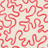 Rainforest Squiggle behang in Crimson & Lipstick on Parchment van Cole & Son