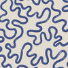 Rainforest Squiggle behang in Navy & Cerulean on Stone van Cole & Son