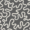 Rainforest Squiggle behang in White & Grey on Charcoal van Cole & Son