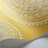 Rajapur Flock behang in Sunshine Yellow & White van Cole & Son