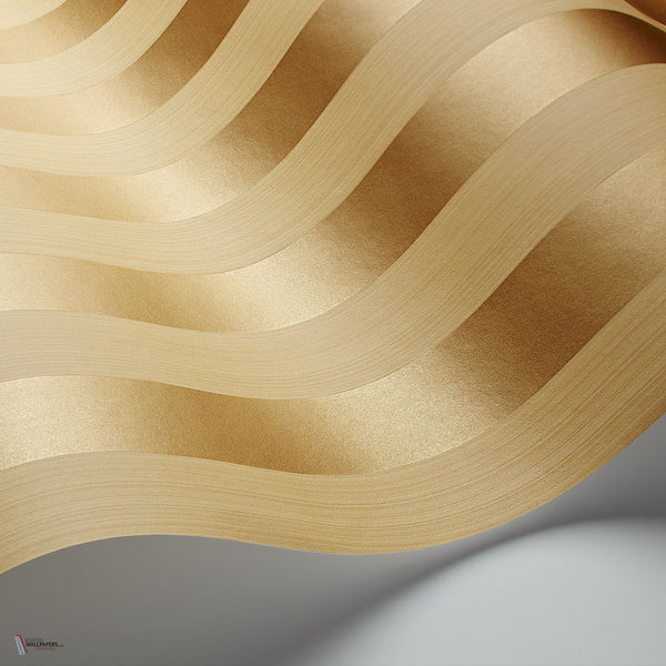 Regatta Stripe behang in Ochre & Metallic Gold van Cole & Son