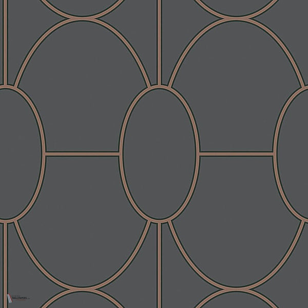 Riviera Tapete in Metallic Bronze on Charcoal von Cole & Son