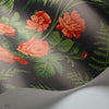 Rose behang in Red & Leaf Green on Charcoal van Cole & Son