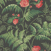 Rose behang in Red & Leaf Green on Charcoal van Cole & Son