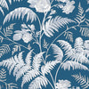 Rose behang in White & Ice Blue on Denim van Cole & Son