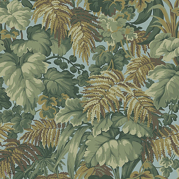 Royal Fernery behang in Khaki, Sage & Print Room Blue van Cole & Son