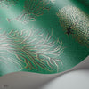 Seafern behang in Charcoal & Metallic Gold on Emerald van Cole & Son
