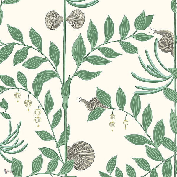 Secret Garden behang in Forest Green on White van Cole & Son
