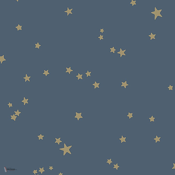 Stars behang in Metallic Gilver on Midnight van Cole & Son