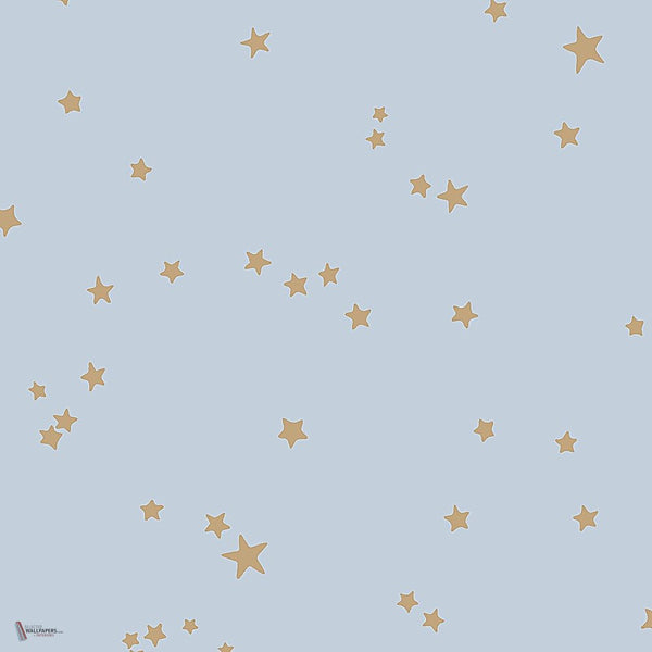 Stars behang in Metallic Gold on Ice Blue van Cole & Son
