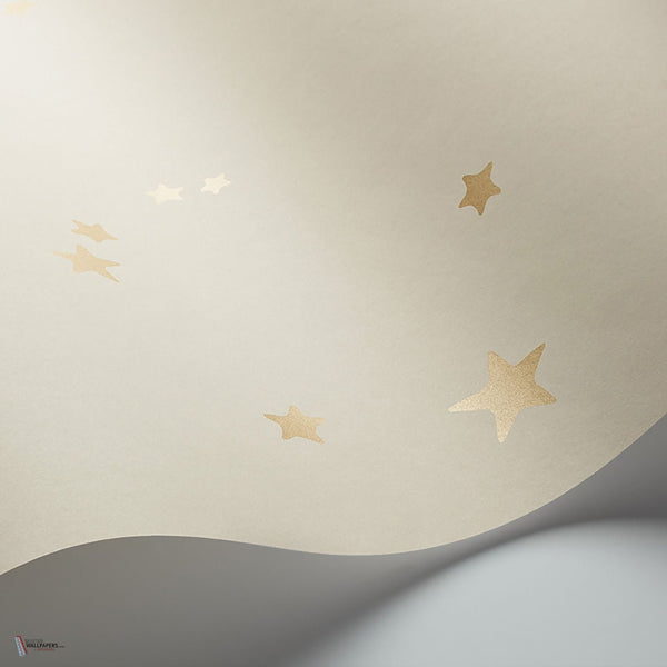 Stars behang in Metallic Gold on Linen van Cole & Son