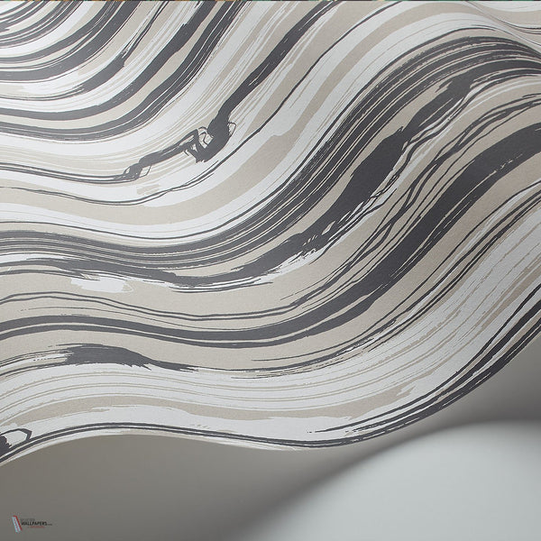 Strand behang in Chalk & Charcoal on Stone van Cole & Son