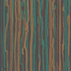 Strand behang in Metallic Bronze & Viridian on Soot van Cole & Son