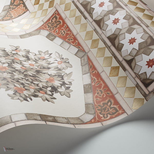 Sultan'S Palace behang in Metallic Gold & Spice van Cole & Son