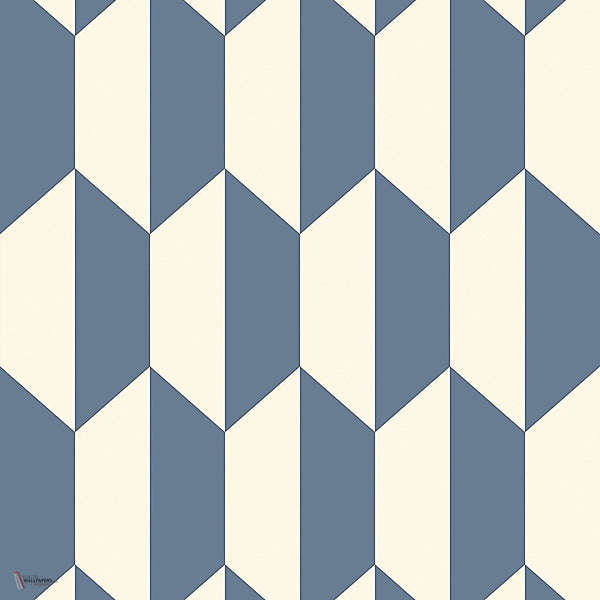 Tile behang in White & China Blue van Cole & Son