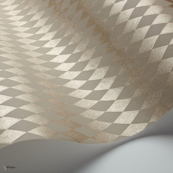Titania behang in Metallic Gilver on Taupe van Cole & Son