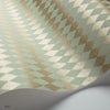 Titania behang in Metallic Gold on Duck Egg van Cole & Son