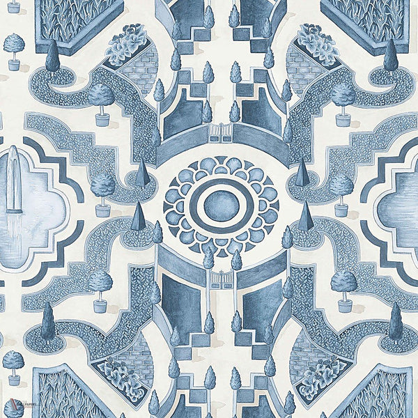 Topiary behang in China Blue van Cole & Son