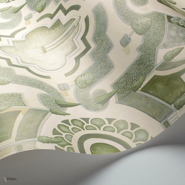 Topiary behang in Olive Green van Cole & Son