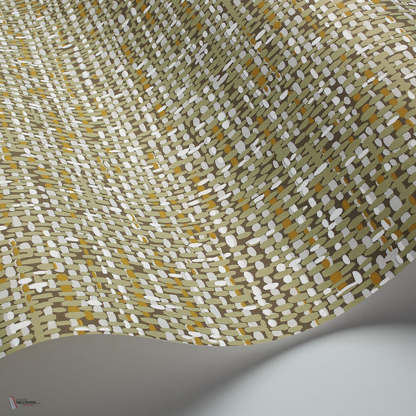 Tweed behang in Soft Olive & Grey on Soot van Cole & Son