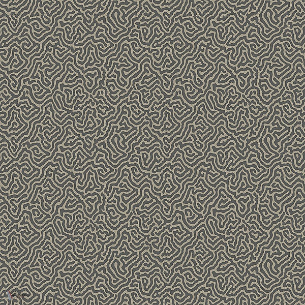 Vermicelli behang in Charcoal on Linen van Cole & Son