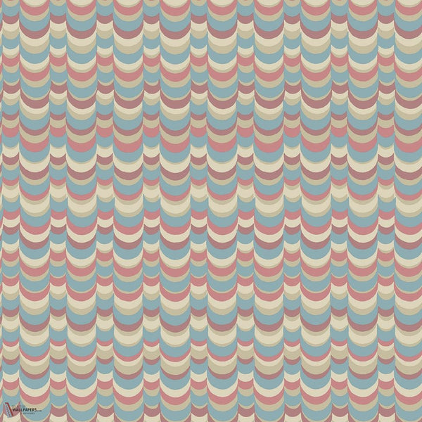 Wavelet wallpaper in Pompadour, Tuscan Red, & Stone by Cole & Son
