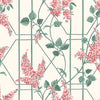 Wisteria behang in Coral & Sage on White van Cole & Son