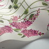 Wisteria behang in Magenta & Leaf Green on Chalk van Cole & Son
