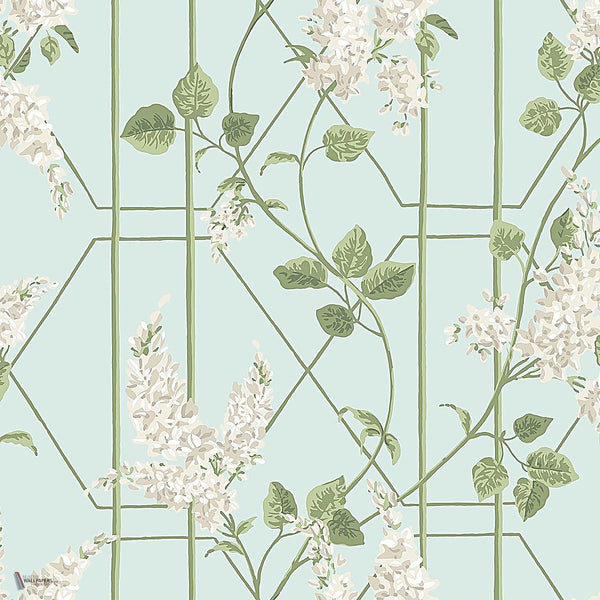 Wisteria behang in Stone & Olive on Duck Egg van Cole & Son
