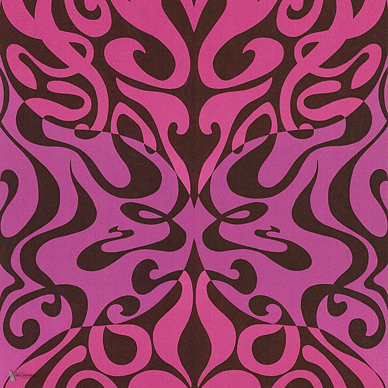 Woodstock carta da parati in Magenta on Soot di Cole & Son