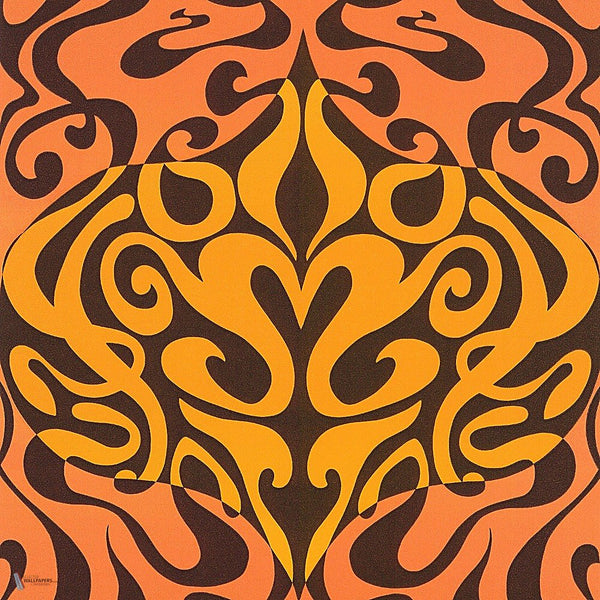 Woodstock Tapete in Orange on Soot von Cole & Son