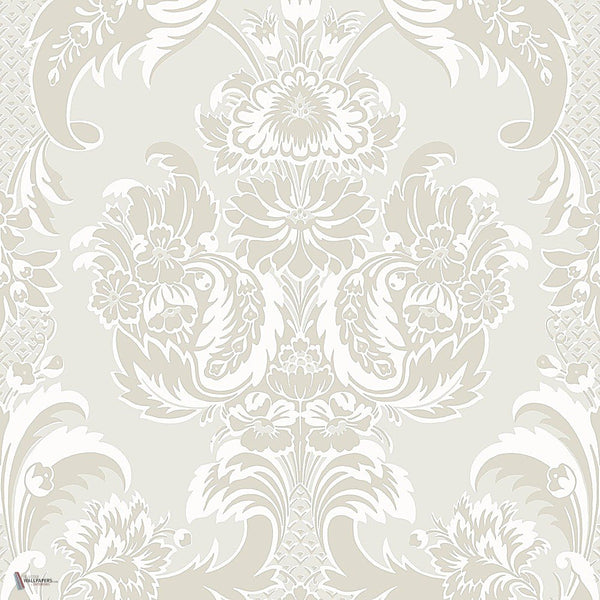 Wyndham behang in Chalk & Stone on Silver Mica van Cole & Son