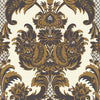 Wyndham behang in Metallic Gold & Charcoal on Chalk van Cole & Son