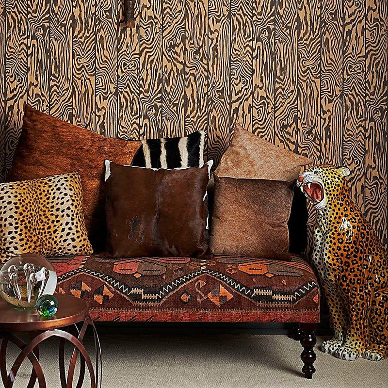 Zebrawood wallpaper by Cole & Son — interior