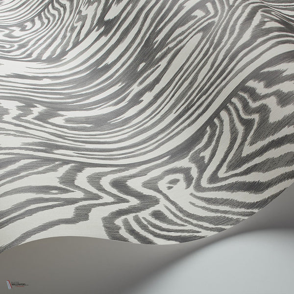 Zebrawood behang in Soot on Snow van Cole & Son