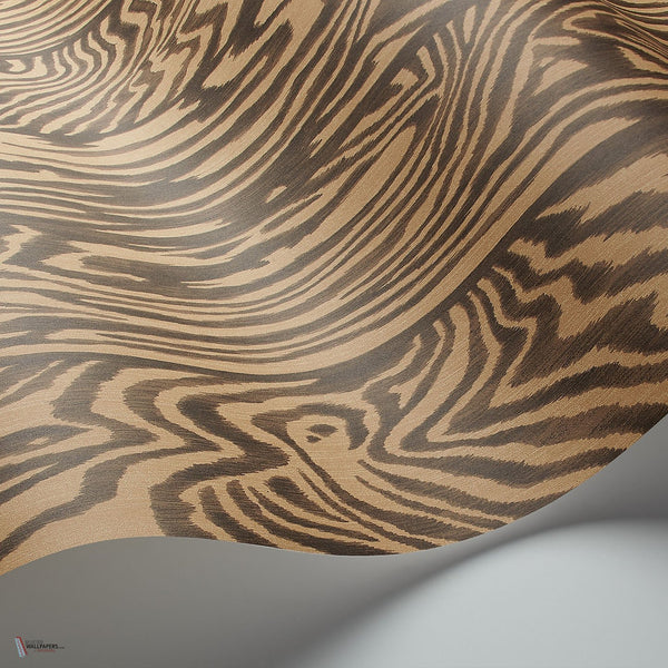 Zebrawood behang in Soot on Spice van Cole & Son