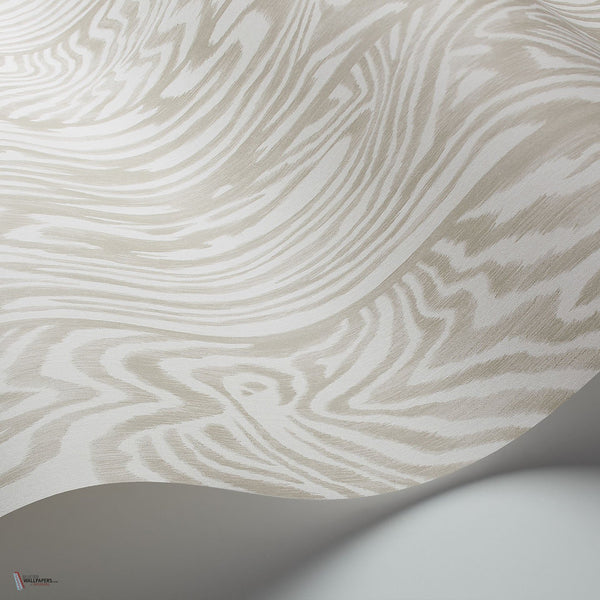 Zebrawood behang in Stone on White van Cole & Son